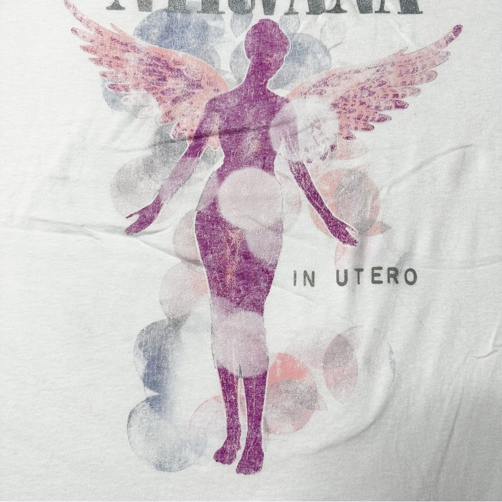 Nirvana In Utero Tour Oversized Graphic T-Shirt White Unisex S/M - Picture 5 of 8